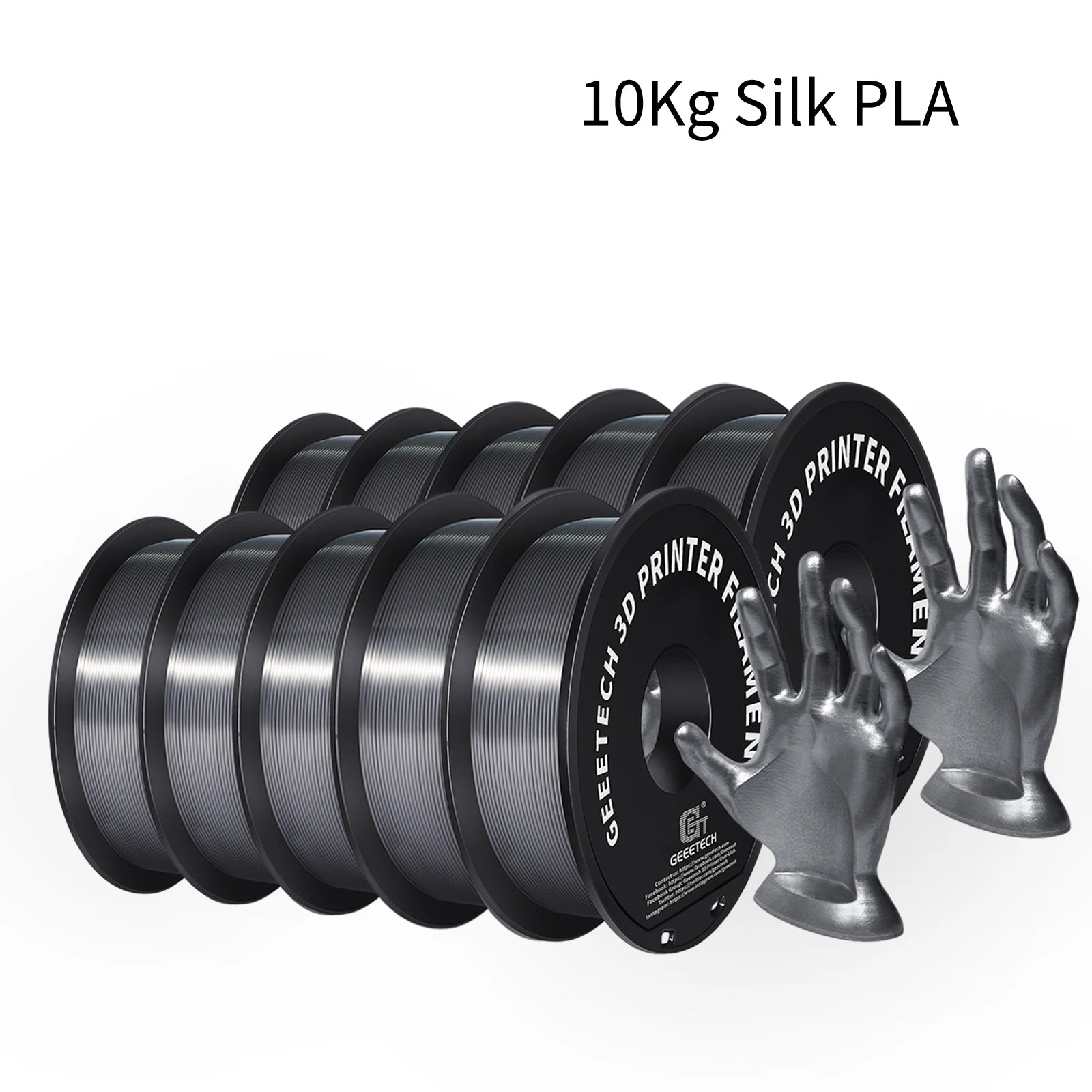 GEEETECH 10Kg In One Box Matte/PETG/Silk PLA/TPU/ABS 3D PLA Filament 1.75mm Spool Wire