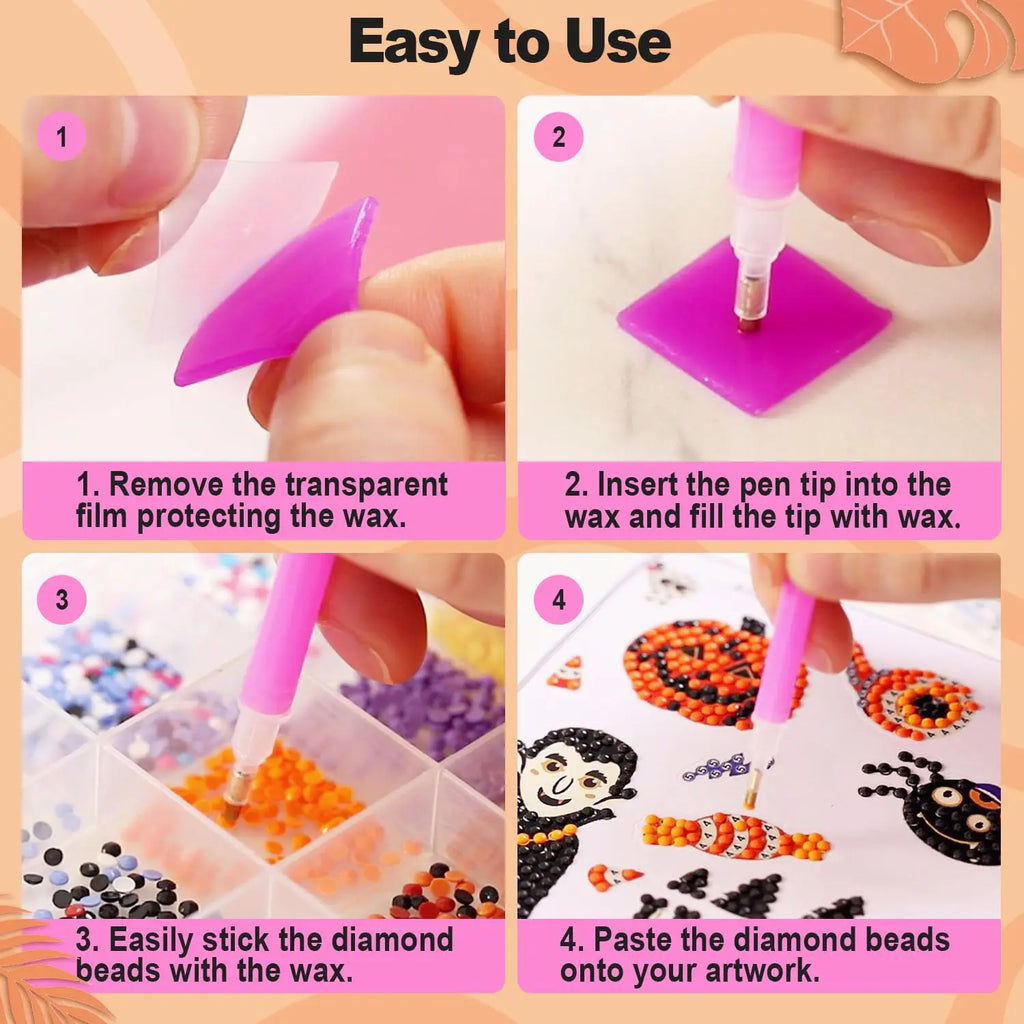 Diamond Art Wax Refills with Storage Box, 0.8x0.8 Inches for Crafting 90 Pcs