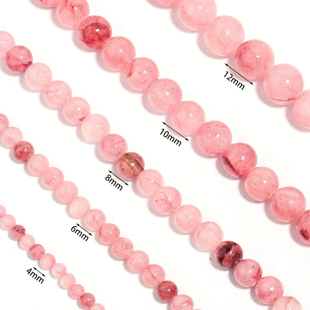 Natural Persian Jade Pink Beads For Jewelry Making  4/6/8/10/12mm