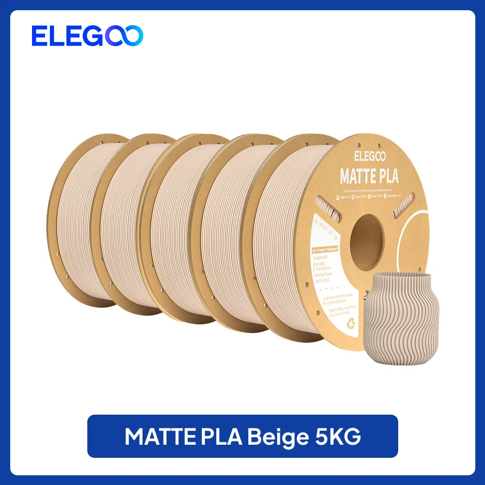Matte Filament PLA 1KG for FDM 3D Printer PLA ELEGOO Dimensional Accuracy +/- 0.02mm