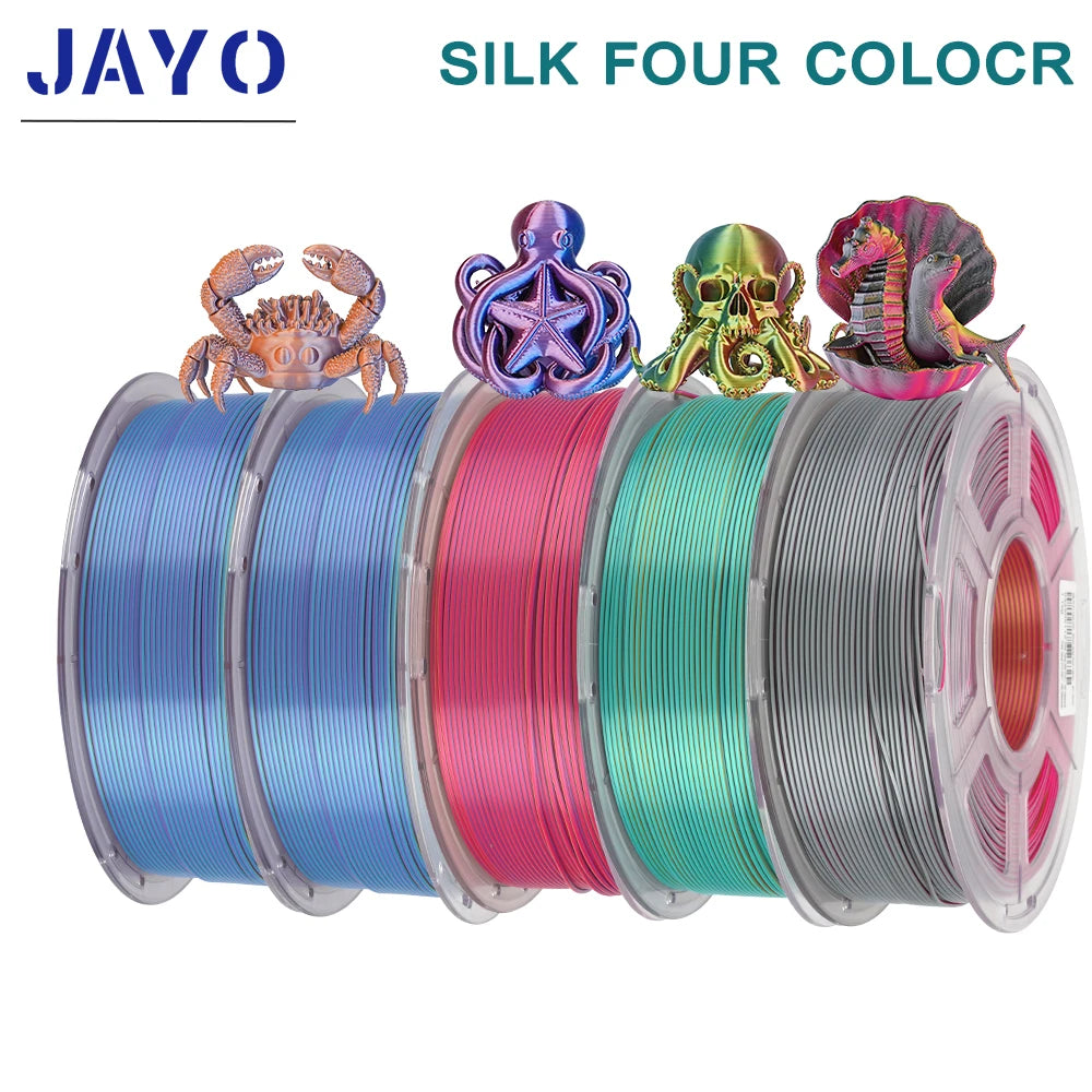 JAYO 5Rolls PLA/PLA Plus/Petg/ABS/TPU/PLA Metal/PLAYG/HS-PLA 3D Printer Filament 1.75mm FDM