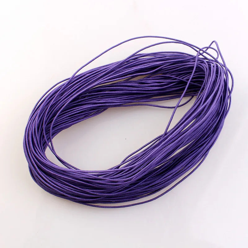 Braided Elastic Cord Stretch String Fabric Crafting Cords for Jewelry Making 23 Colors 1mm Thick  24M Length