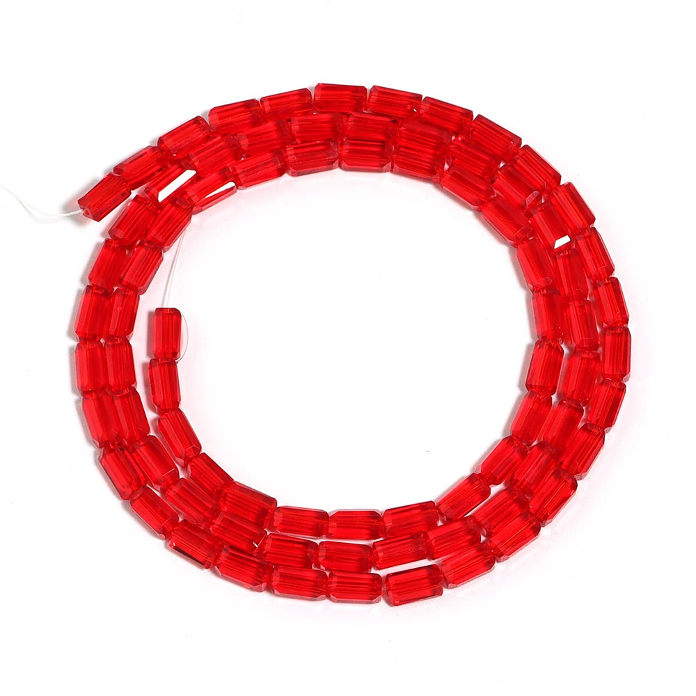 1 Strand Rectangular Glass Crystal Beads Colorful Loose Beads For Jewelry Making DIY Bracelets Necklace Accessories Handmade