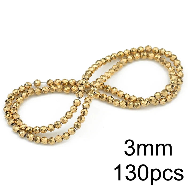 AAA+ Retention Color Natural Gold Plated Hematite  Loose Beads For Jewelry Making