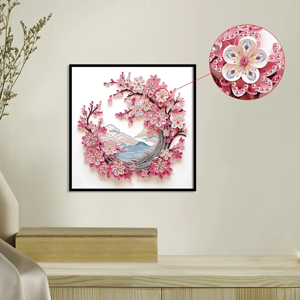 Diamond Paint Art Kit Peach Blossom Shape for Adult Beginner