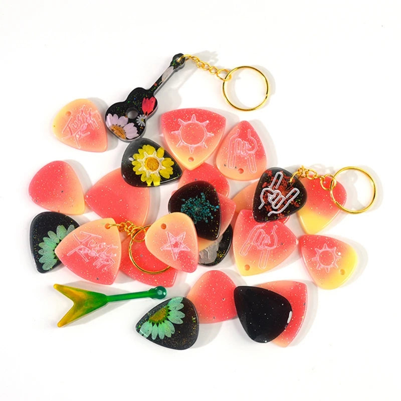 Guitar Pick Earrings  Pendant Keychain Resin Mold