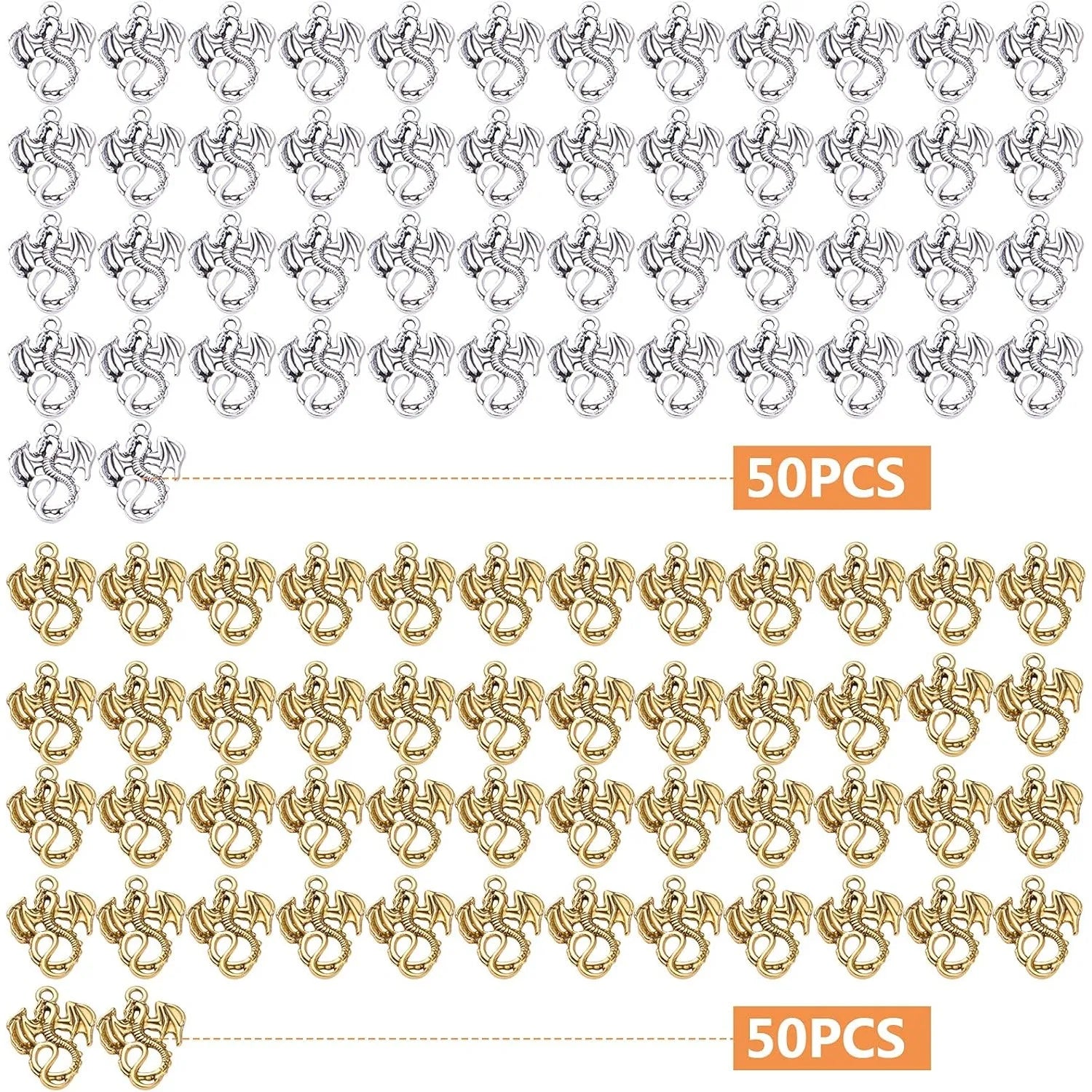 Flying Dragon Charms /Pendants  Necklace Bracelet Jewelry Making 100pcs