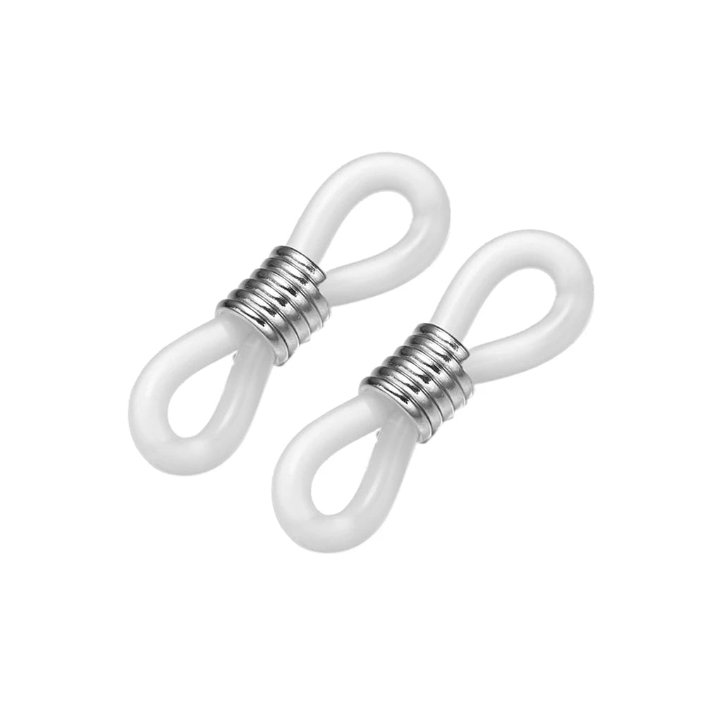 Eyeglass Chain End Adjustable Spring Rubber End Connector for Eye Glasses Sunglasses Cord Holder 50Pcs