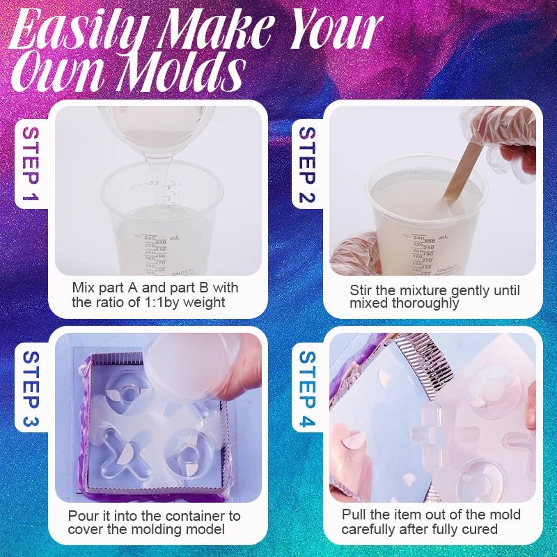 Silicone Mold Making Kit Fast Cure Mold Making Silicone Rubber Platinum Casting Resin Molds