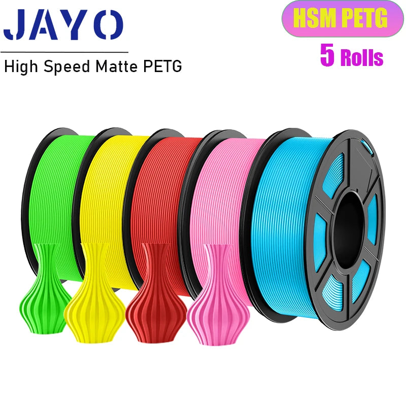JAYO 5Rolls PLA/PLA Plus/Petg/ABS/TPU/PLA Metal/PLAYG/HS-PLA 3D Printer Filament 1.75mm FDM