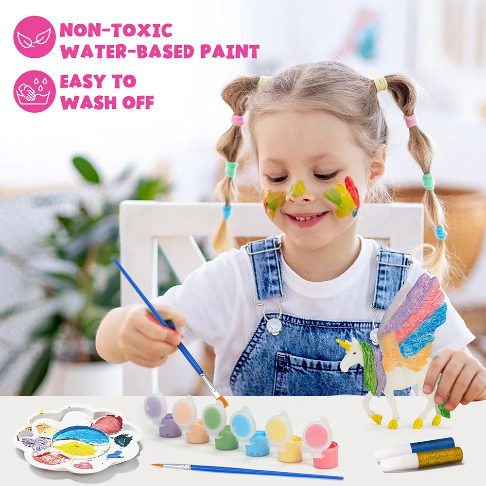 Kids Unicorn Painting Kit Toys, Glow in The Dark Unicorn Painting Gift for Kids, Arts & Crafts Supplies, Creative Painting Kit
