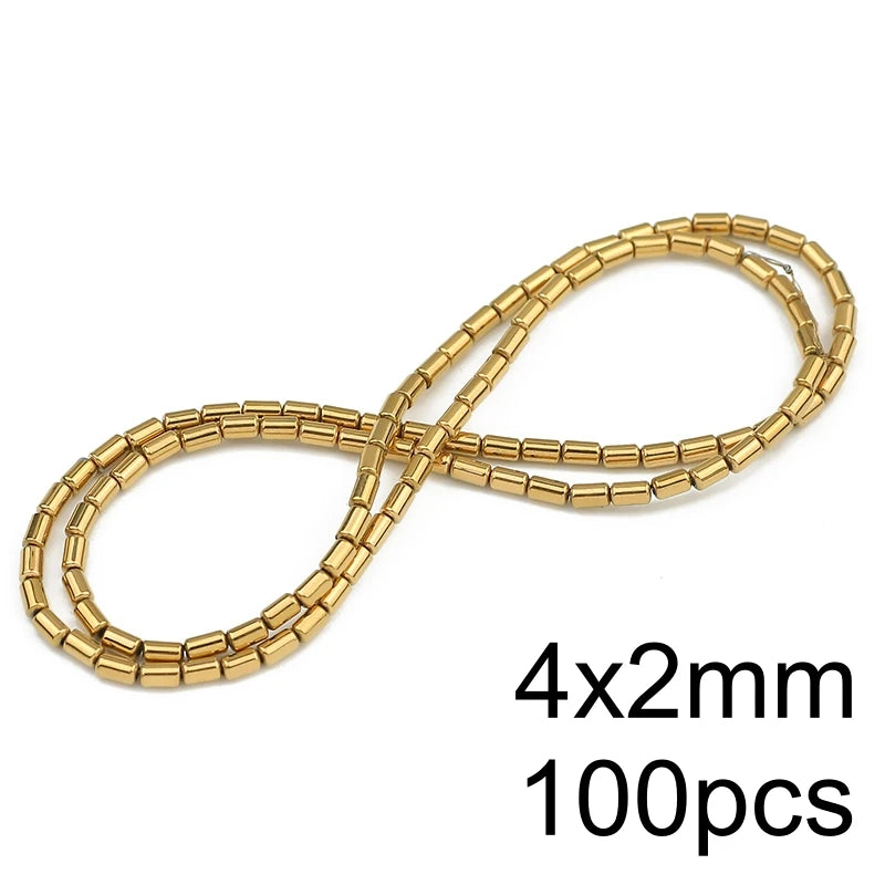 AAA+ Retention Color Natural Gold Plated Hematite  Loose Beads For Jewelry Making