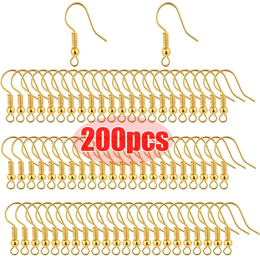 Earring Findings Stainless Steel Hypoallergenic Earring  Hooks 100/200pcs