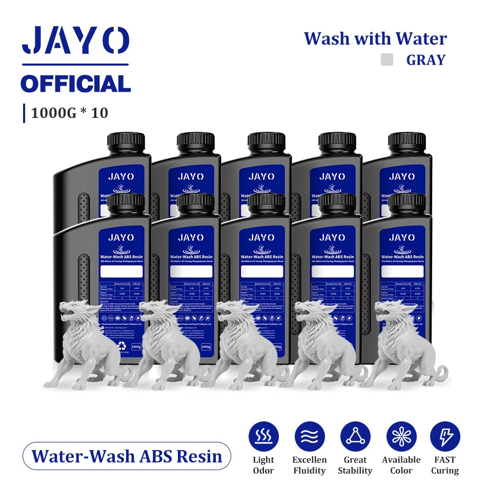 JAYO Water Wash  405nm UV Resin 10kg ABS Like 3D Printer Resin  Standard Rapid Photopolymer Resin for LCD/DLP/SLA