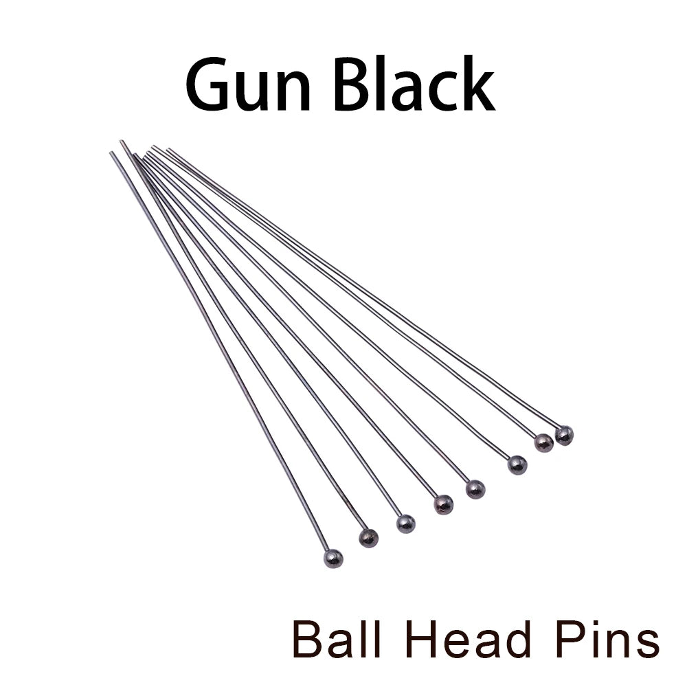 Eye & Head Pin Gold Plated Ball Head Pins for Jewelry  Making 100-200 Pieces