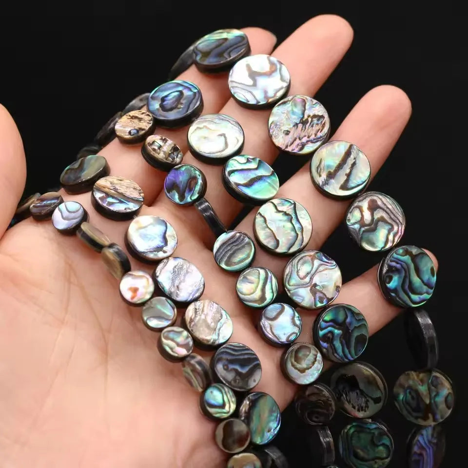 High Quality Natural Abalone Shell Beads Coin  for Making Charms Necklaces Bracelets Earrings