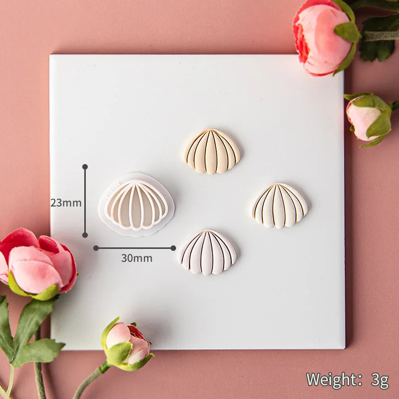 Ocean Sea Polymer Clay Cutters Summer Beach Earring Embosser Cutter Shell Conch Fish Tail Shape Earring Mold for Pendant Jewelry