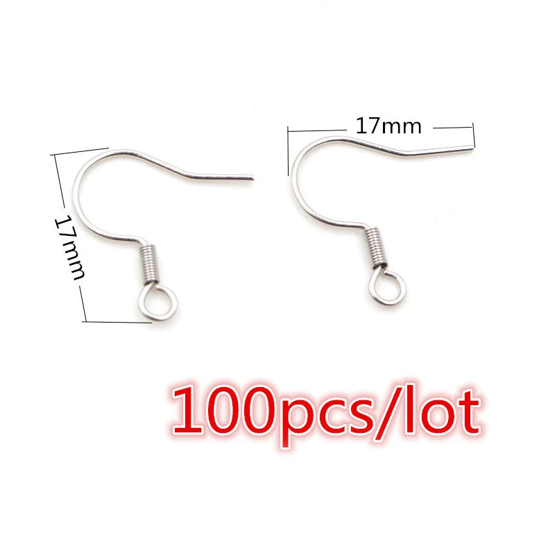Stainless Steel Earrings Ear Wires  Jewelry Making Findings  30-100 Pieces