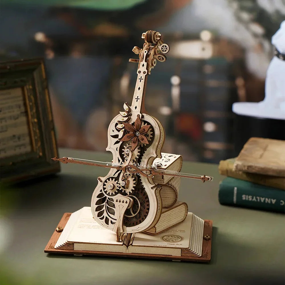 3D Wooden Puzzle  Magic Cello Mechanical Music Instrument