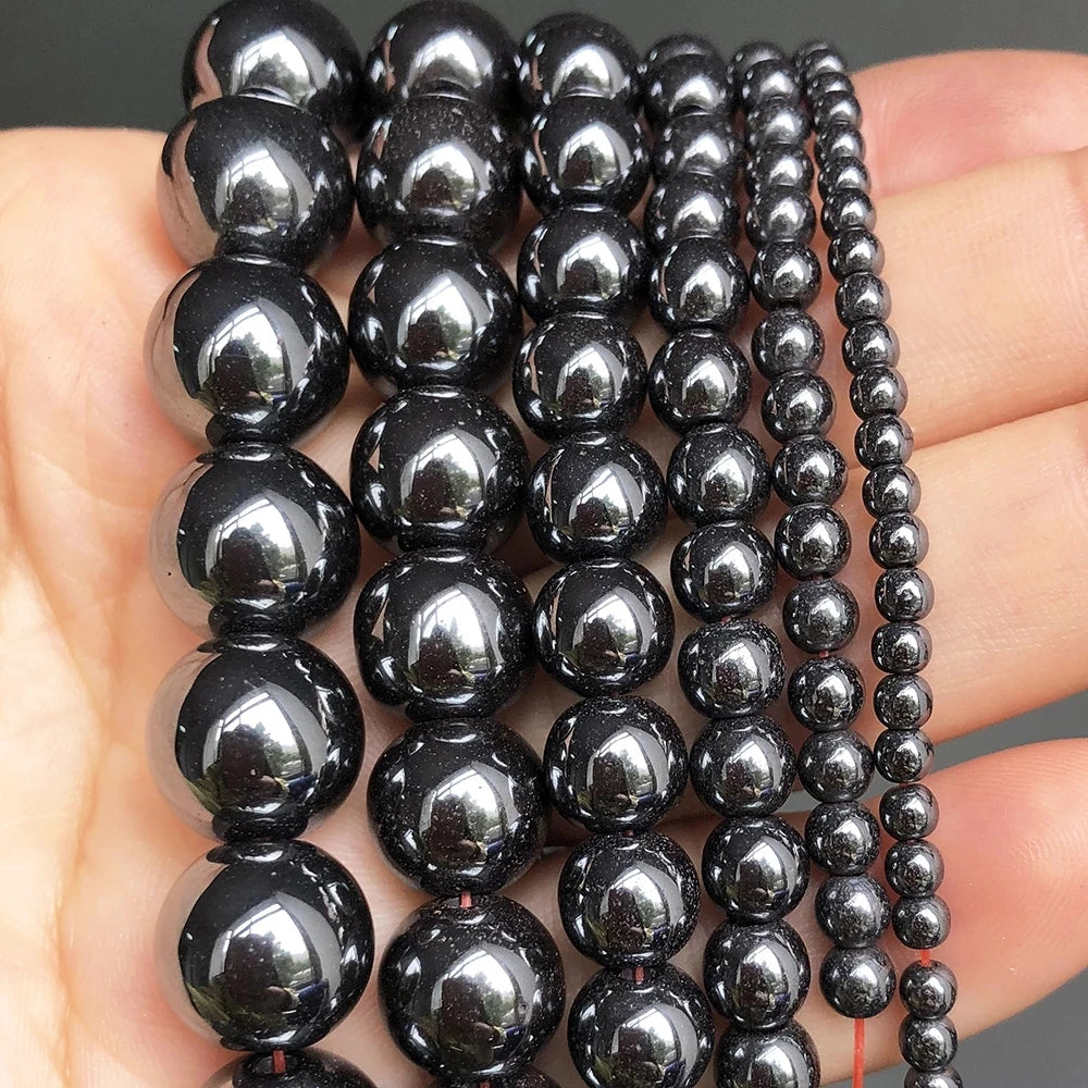 AAA Natural Hematite Round Beads Necklaces & Bracelet  15"Strand 2/3/4/6/8/10/12MM