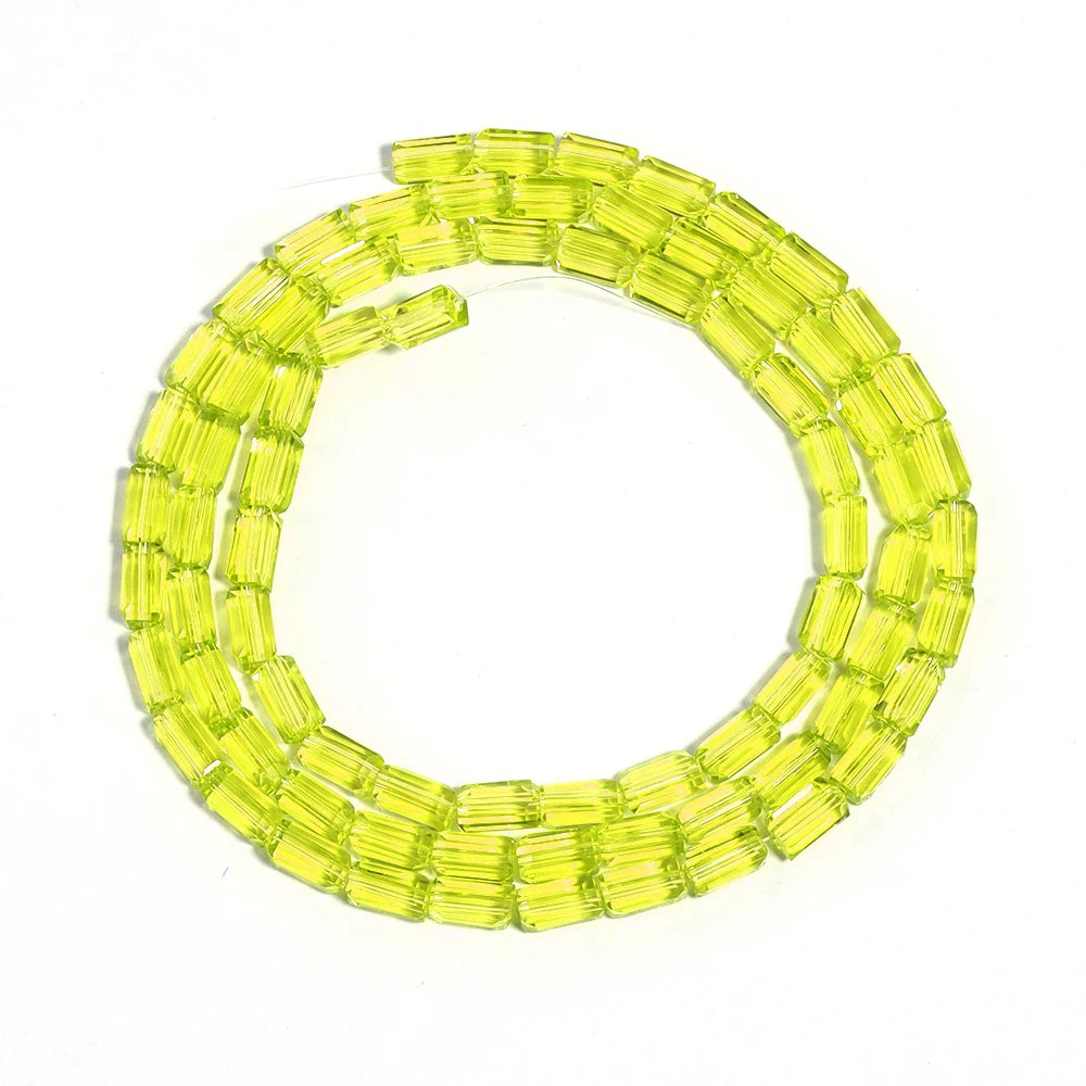 1 Strand Rectangular Glass Crystal Beads Colorful Loose Beads For Jewelry Making DIY Bracelets Necklace Accessories Handmade