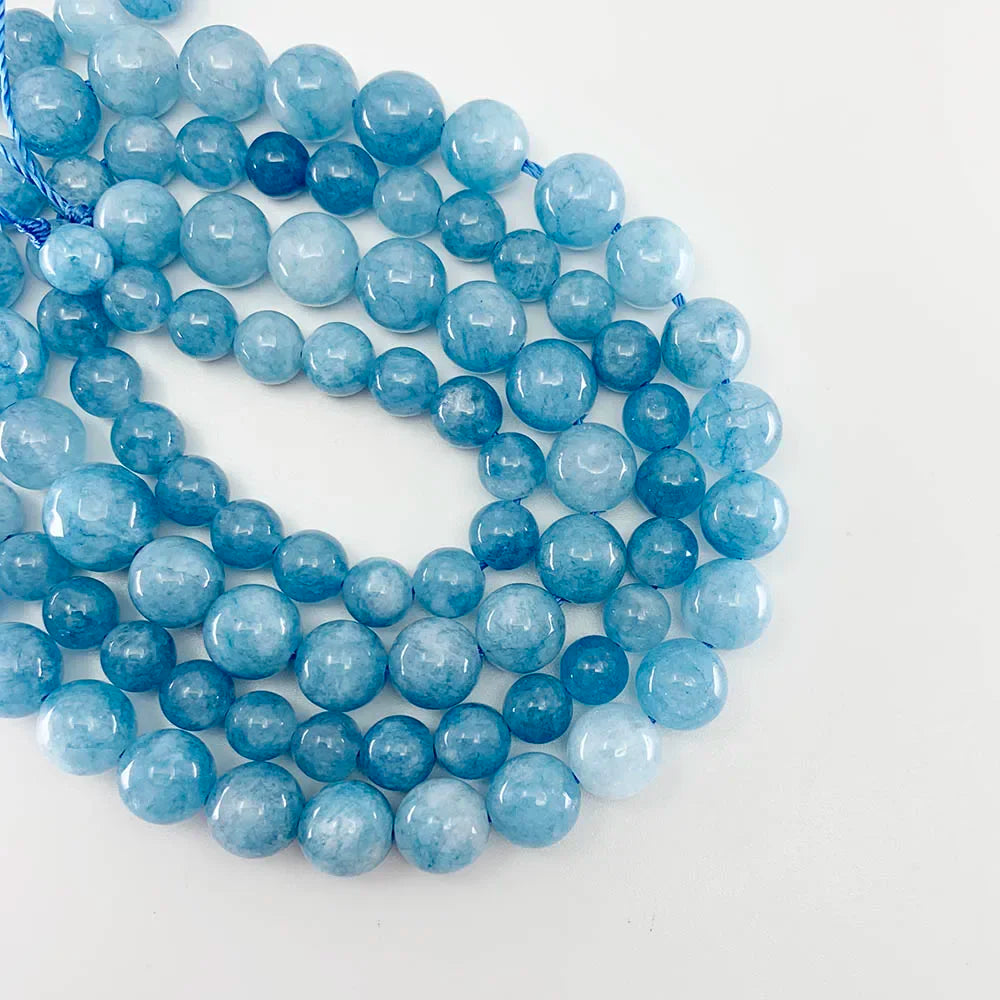 Natural Aquamarine Agate Bead Round  1 strand 4/6/8/10/12mm