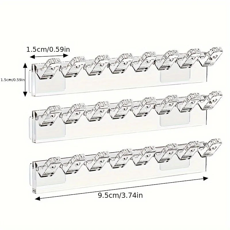 3-Piece Set Of 8-Hole Wall-Mounted Jewelry Storage Rack, With Necklaces, Bracelets And Earring Hooks - Anti-Tangle Display