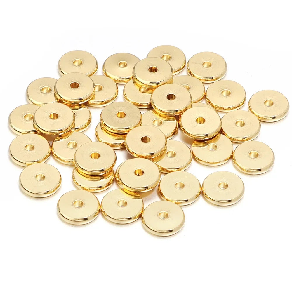 Stainless Steel Flat Round Spacer Bead For Necklaces Bracelets  Jewelry Making Findings