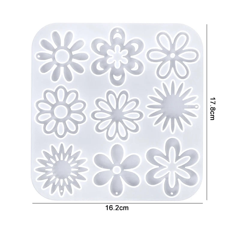 Resin Silicone Mold Jewelry Making UV Epoxy  Earring Pendants