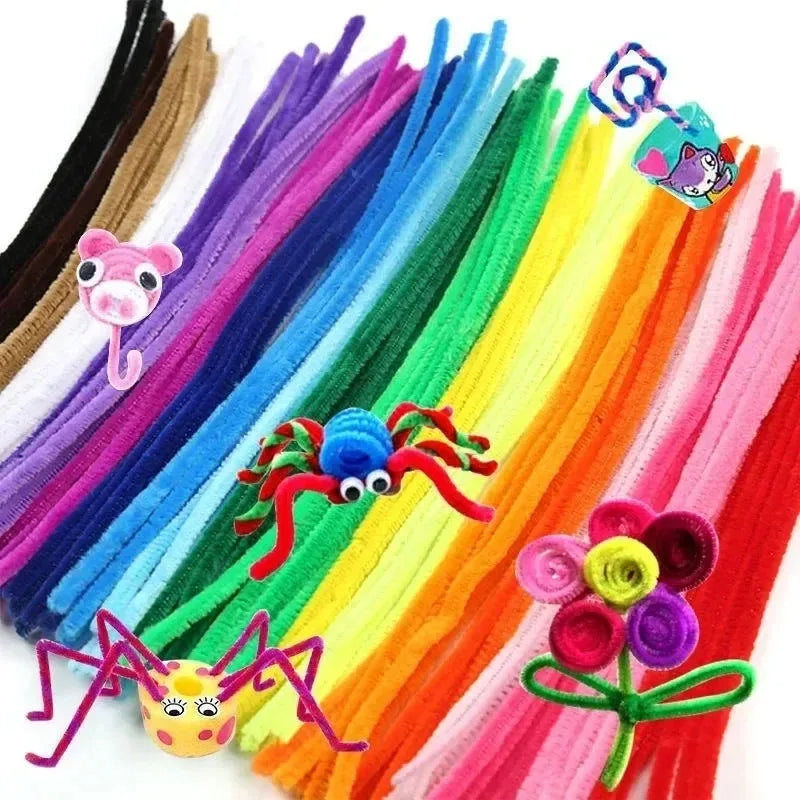 Colorful Twisting  Chenille Fluffy Pipe Cleaners Stems Kids Art