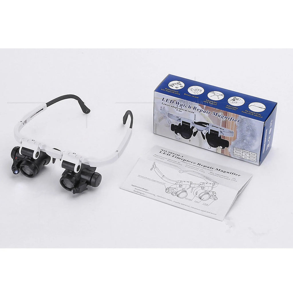 Adjustable Dual Polished Acrylic Lens Jewelry Makers  Magnifier Glass  Eye Loupe 8X 15X 23X