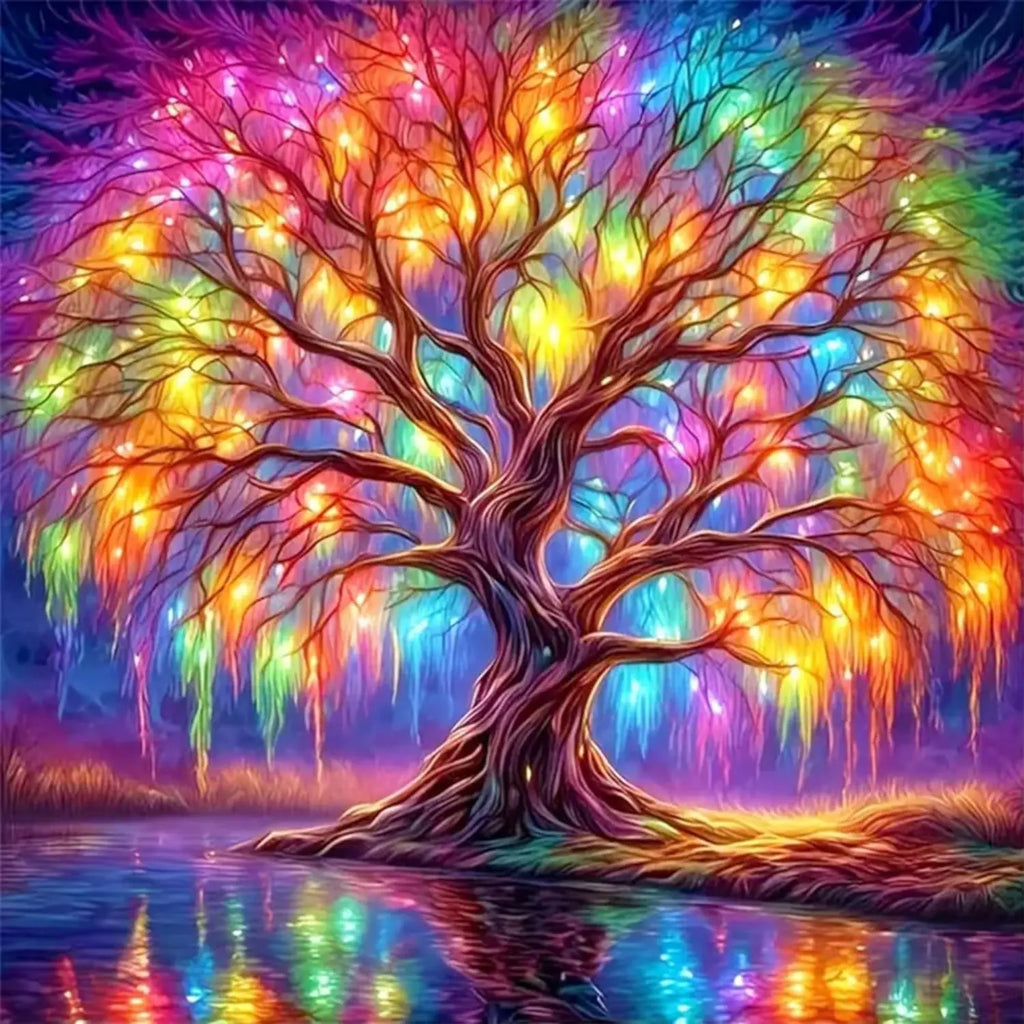 Tree of Life Diamond Painting Kit for Adults, Full Drill DIY Art with Round 5D Diamonds, Home Decor Craft 13.78x13.78 Inch