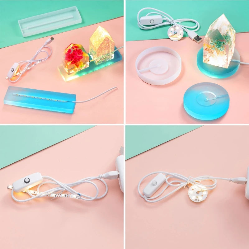 Lighted Lamp  Holder Mold  Resin Kit