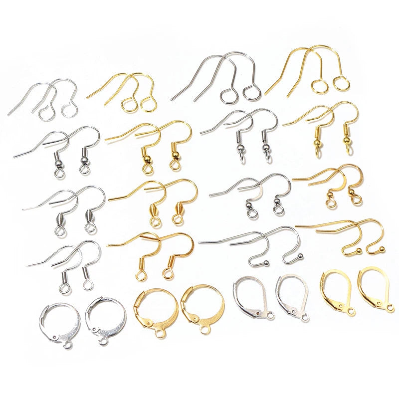 Stainless Steel Earrings Ear Wires  Jewelry Making Findings  30-100 Pieces