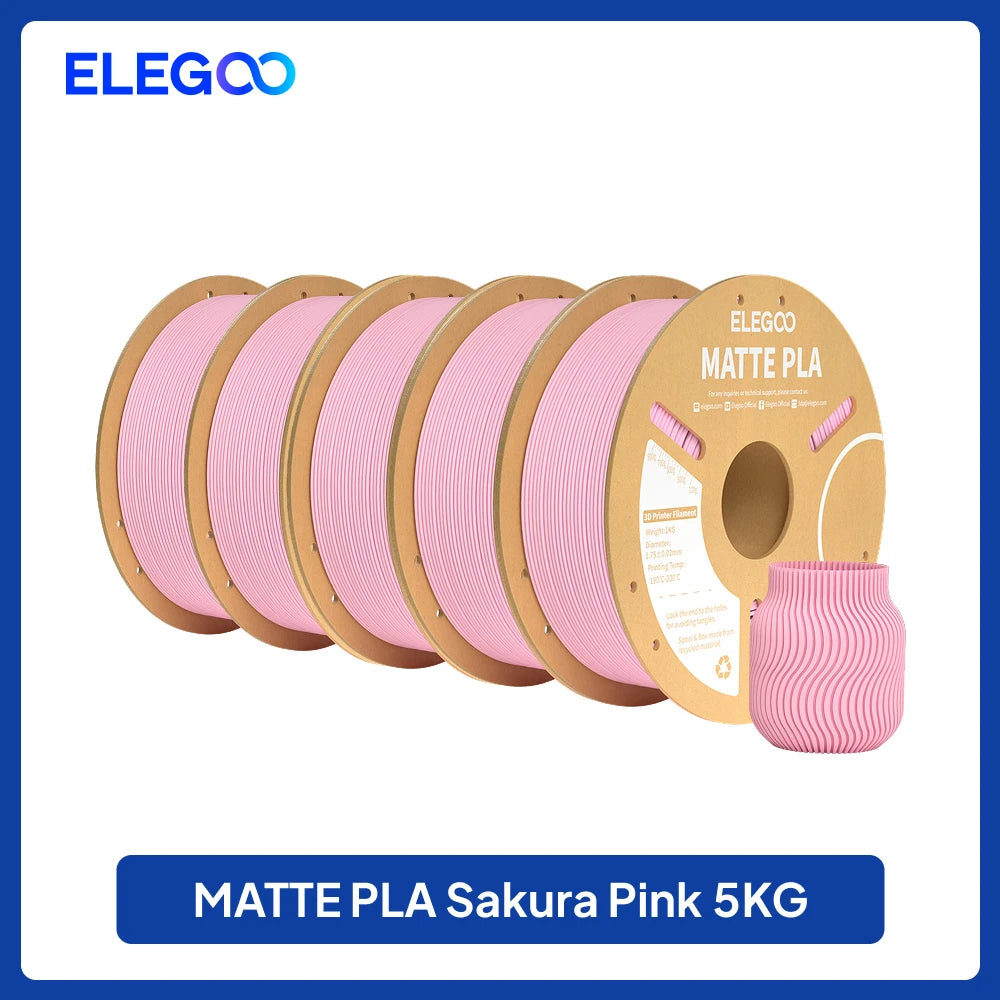 Matte Filament PLA 1KG for FDM 3D Printer PLA ELEGOO Dimensional Accuracy +/- 0.02mm