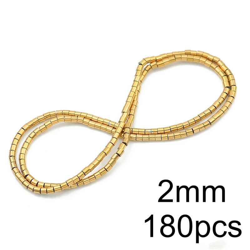 AAA+ Retention Color Natural Gold Plated Hematite  Loose Beads For Jewelry Making