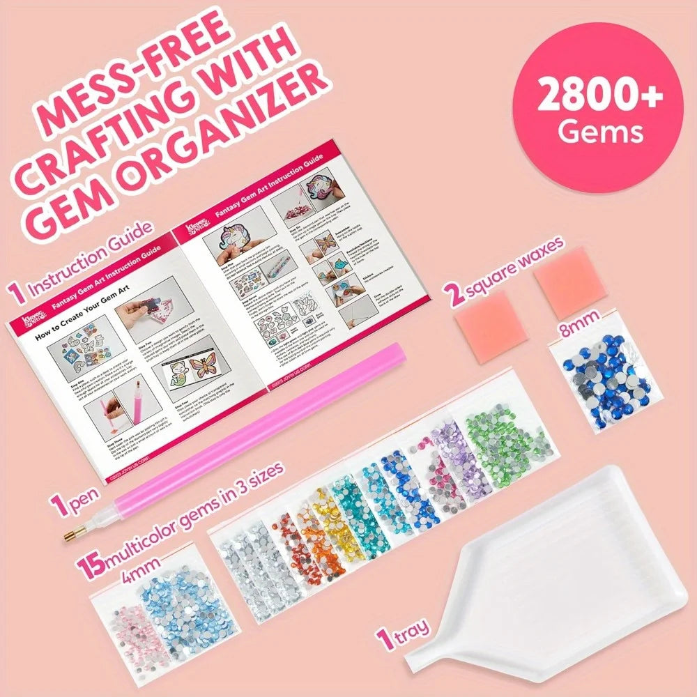 JOYFY 16  Gem Painting Kids Diamond Gem Painting Kit with 5D Gem for Girls Ages 6-Boys &Girls 12 Gem Craft