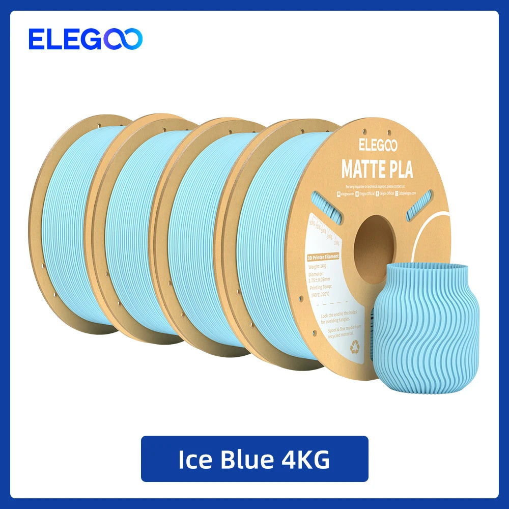 Matte Filament PLA 1KG for FDM 3D Printer PLA ELEGOO Dimensional Accuracy +/- 0.02mm
