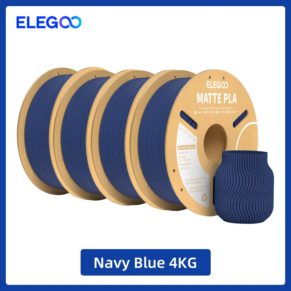 Matte Filament PLA 1KG for FDM 3D Printer PLA ELEGOO Dimensional Accuracy +/- 0.02mm