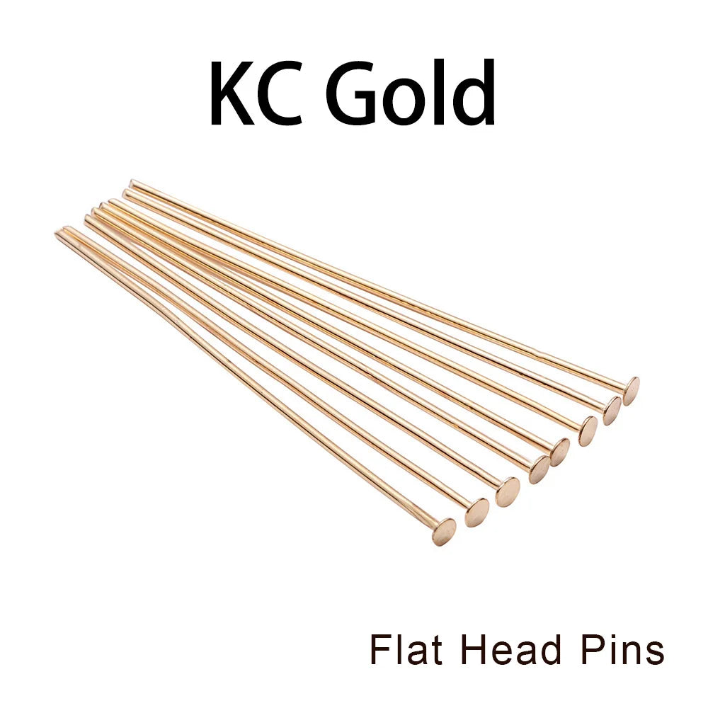 Eye & Head Pin Gold Plated Ball Head Pins for Jewelry  Making 100-200 Pieces