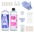 High Gloss Resin and Hard Crystal Clear Epoxy Resin Kit for Art Casting Jewelry, Or Projects Tumblers Tables 3D Crafts Easy Mix 1:1