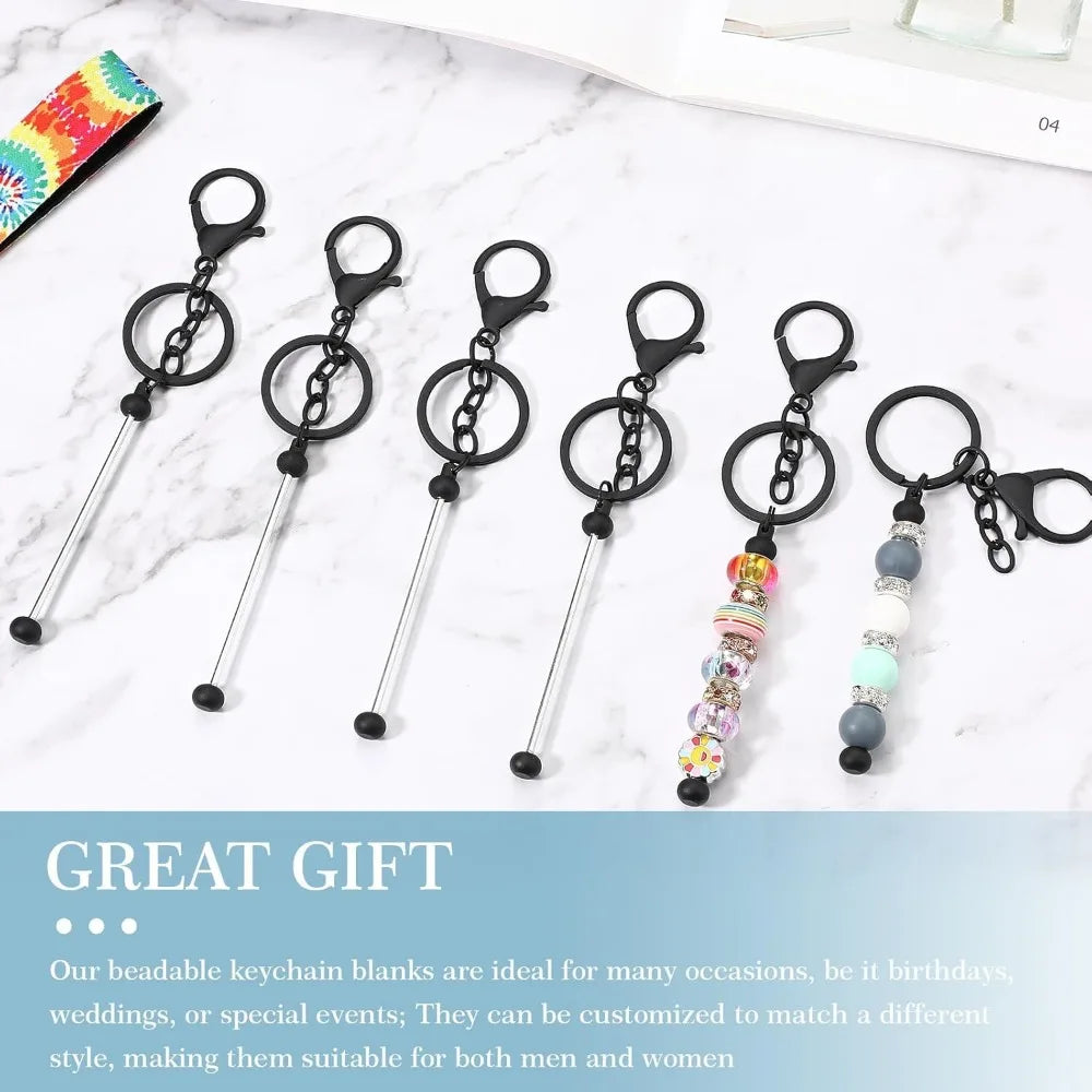 Beadable Keychains  Blank  Metal  12 Pcs