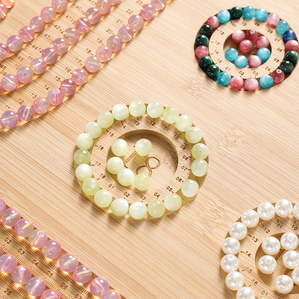 Wooden Flocked Jewelry Making, Measurements Beading Board Bracelet Necklace