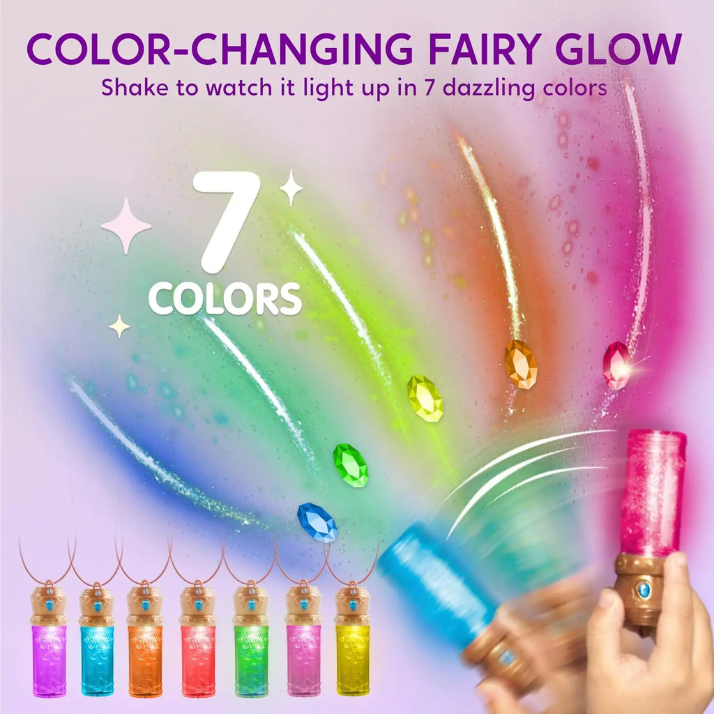 Fairy Lantern Craft Kit with Rose Lights and String Lights for Age 8+ with 7 Color Fairy Potion Necklace