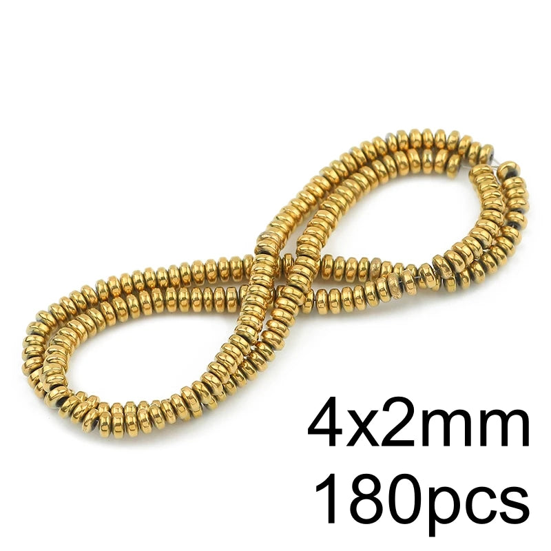 AAA+ Retention Color Natural Gold Plated Hematite  Loose Beads For Jewelry Making