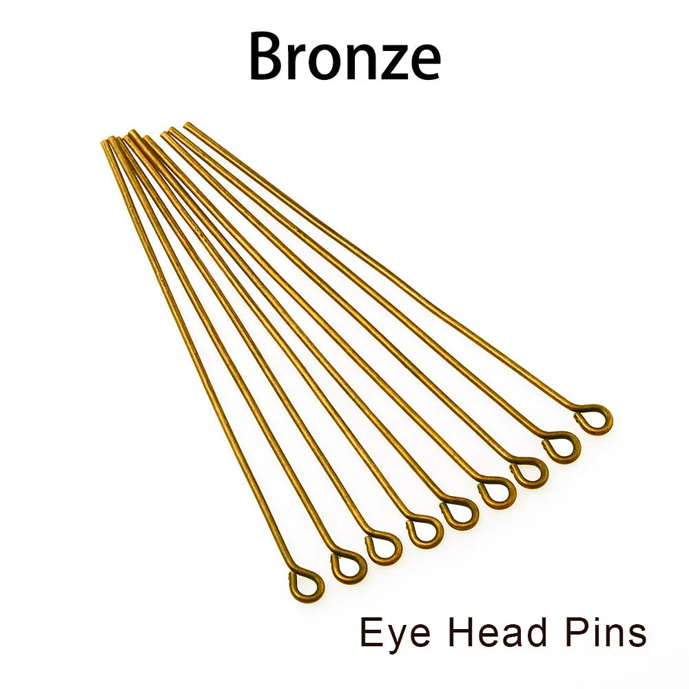 Eye & Head Pin Gold Plated Ball Head Pins for Jewelry  Making 100-200 Pieces