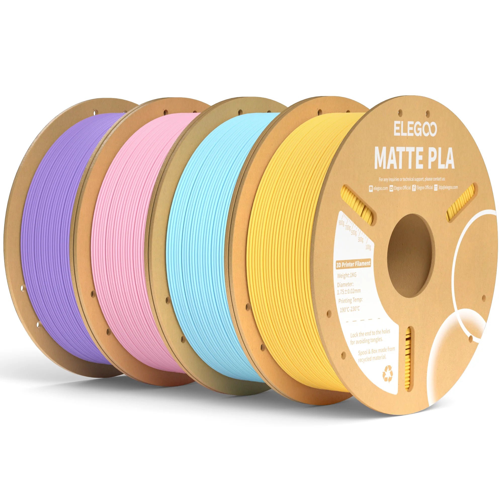 Matte Filament PLA 1KG for FDM 3D Printer PLA ELEGOO Dimensional Accuracy +/- 0.02mm
