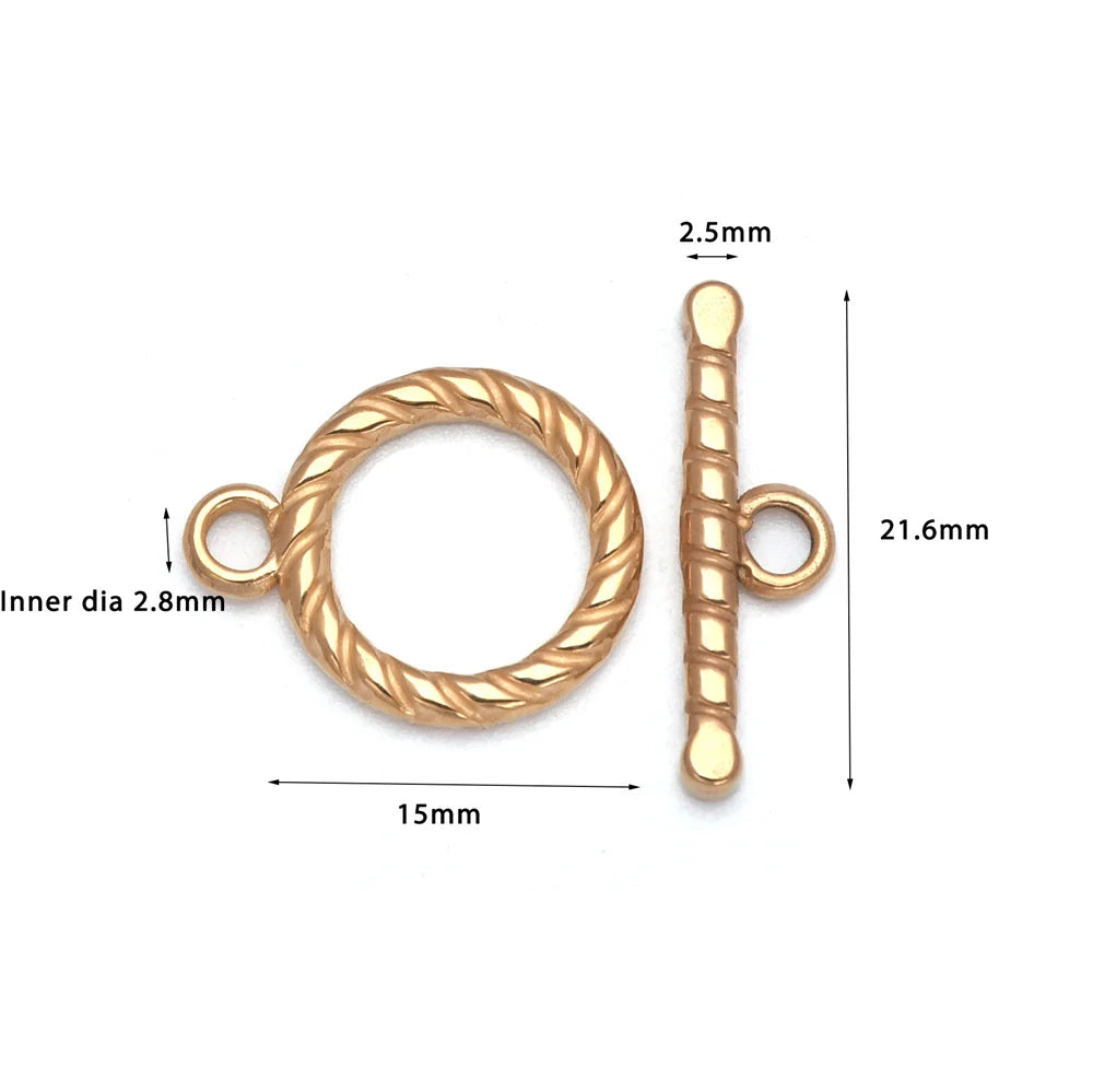 Stainless Steel Toggle Clasps 4 Sets