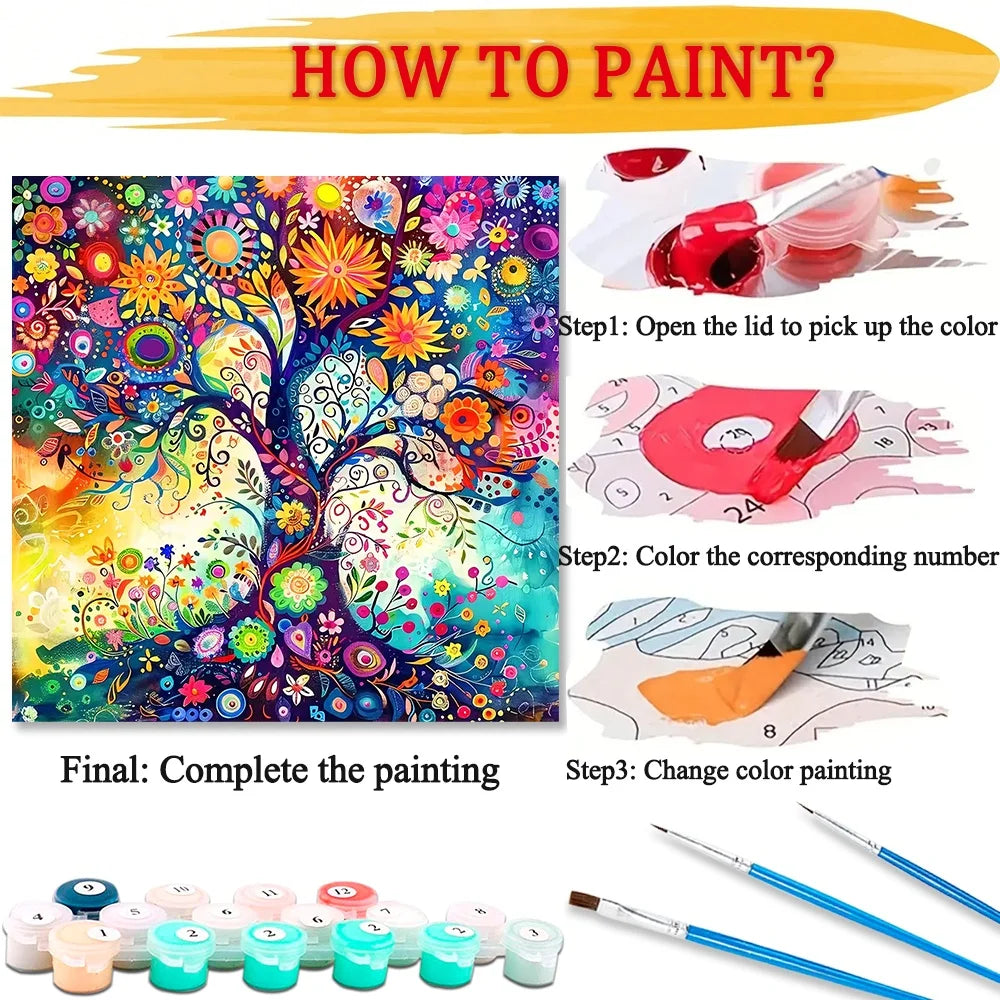 Colorful Trees Paint By Numbers Kit