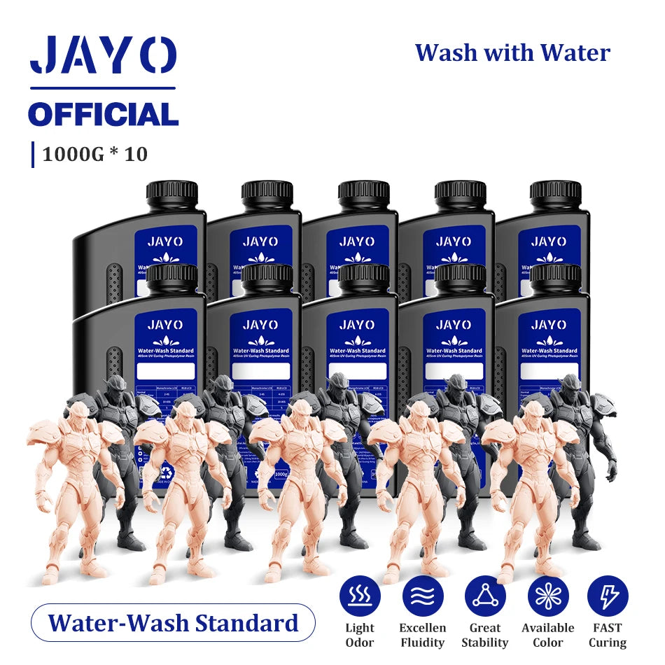 JAYO Water Wash  405nm UV Resin 10kg ABS Like 3D Printer Resin  Standard Rapid Photopolymer Resin for LCD/DLP/SLA